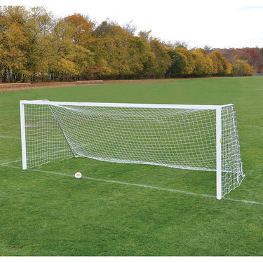 Soccer Goals - Classic Official Square Goal - Semi-Permanent with Standard Backstays (8 ft.H x 24 ft.W x 4 ft.B x 10 ft.D) - NFHS, NCAA, FIFA Compliant